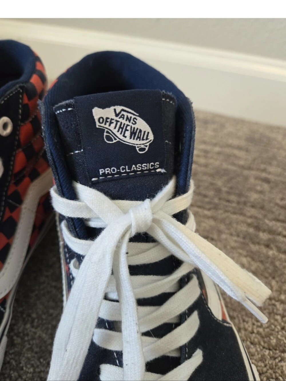 VANS Sk8-Hi Pro Blue/Red Check High Top Lace Up Suede Skate Sneakers Y2K - Picture 14 of 14